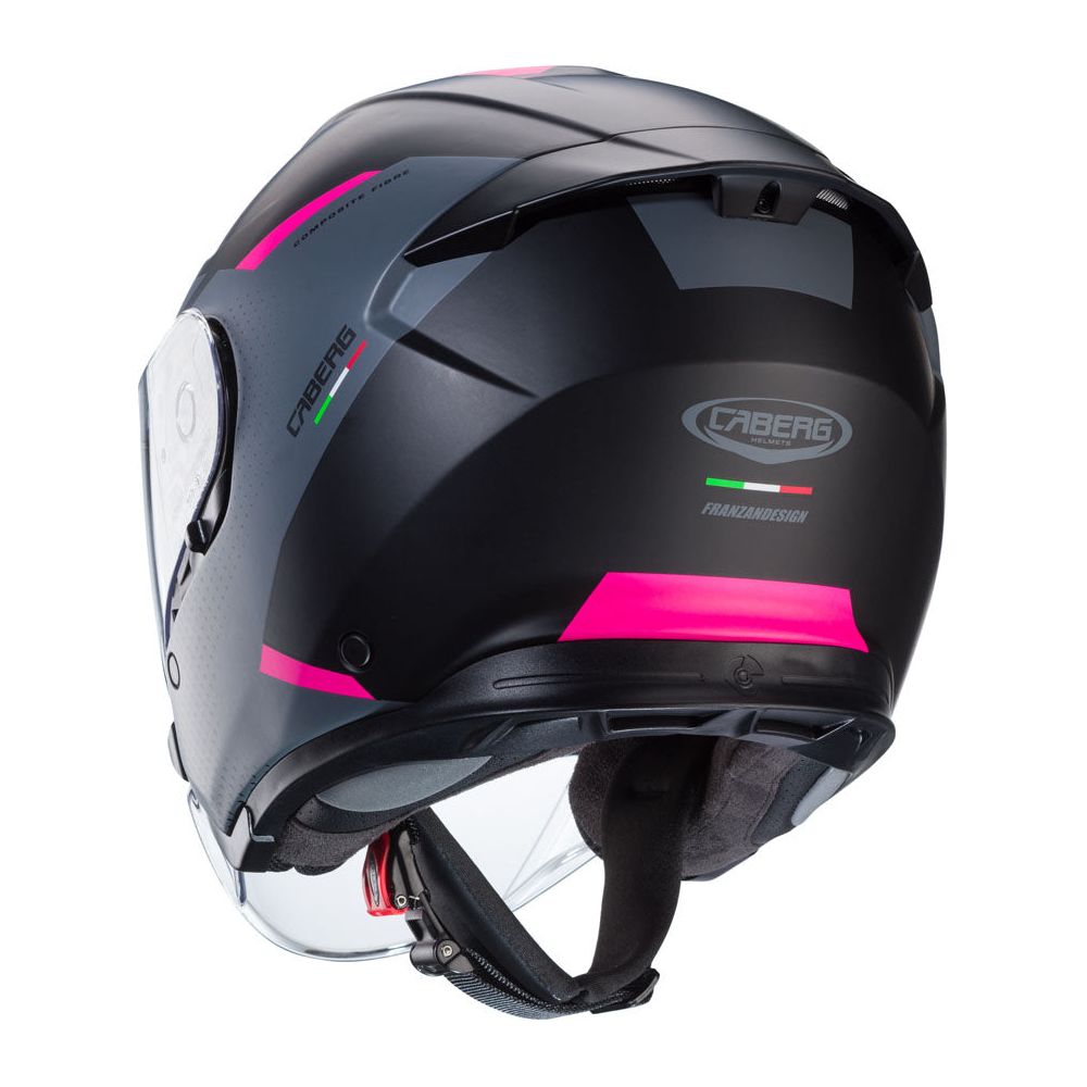 Caberg Flyon 2 Boss Open Face Helmet Matt Black / Grey / Fuchsia