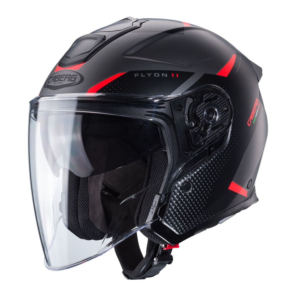 Caberg Flyon 2 Boss Open Face Helmet Matt Grey / Red / Black