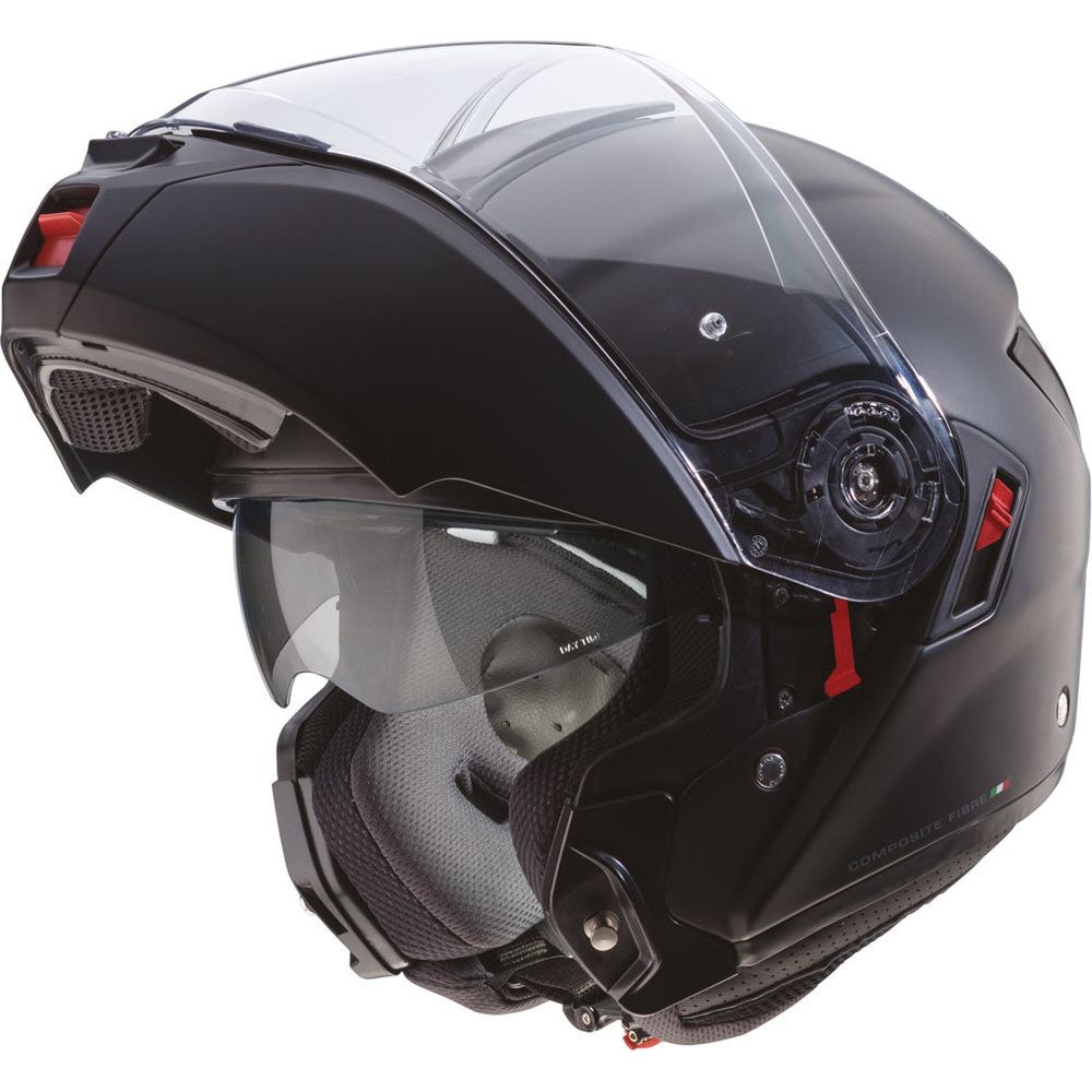 Caberg Levo X Plain Flip-Up Helmet Matt Black  - FREE UK Shipping, FREE 365 Day Returns | Moto Central