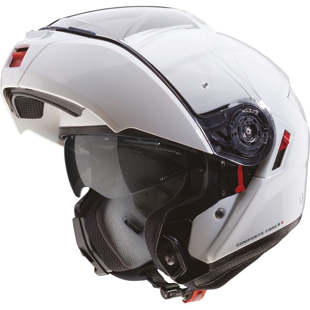 Caberg Levo X Plain Flip-Up Helmet White  - FREE UK Shipping, FREE 365 Day Returns | Moto Central