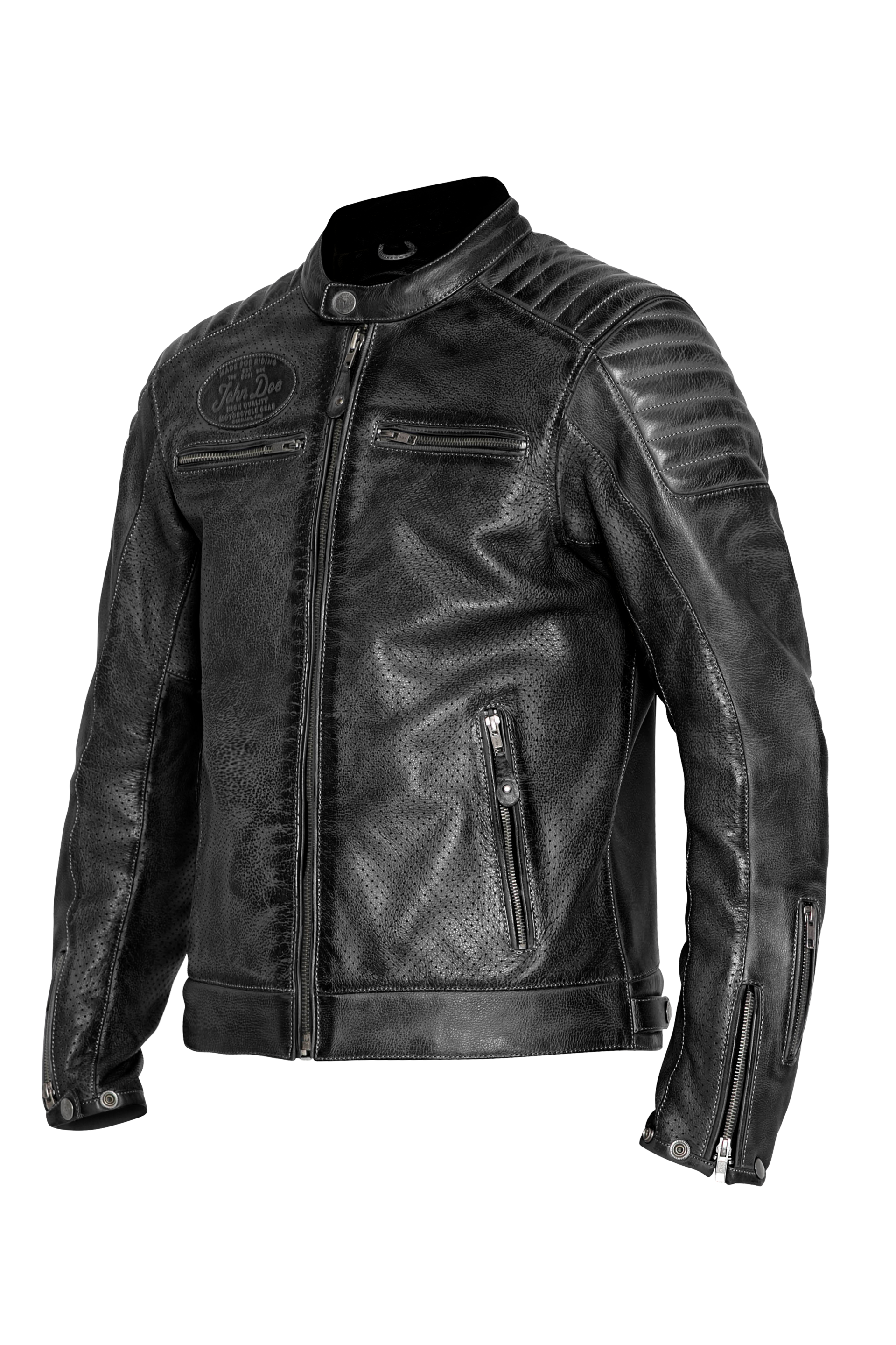 John Doe Storm Leather Jacket Black - FREE UK Shipping, FREE 365 Day Returns | Moto Central