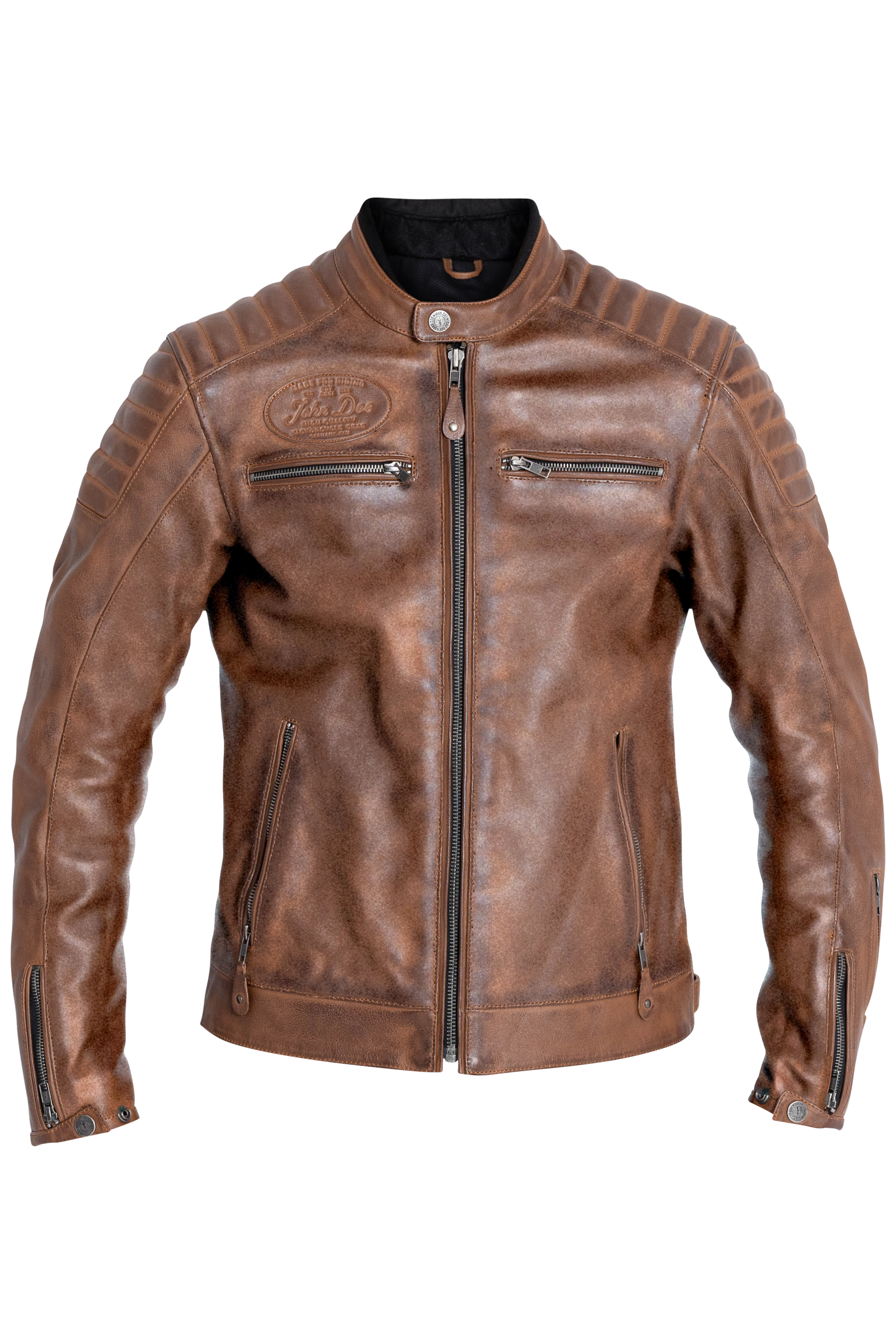 John Doe Dexter Leather Jacket Brown - FREE UK Shipping, FREE 365 Day Returns | Moto Central