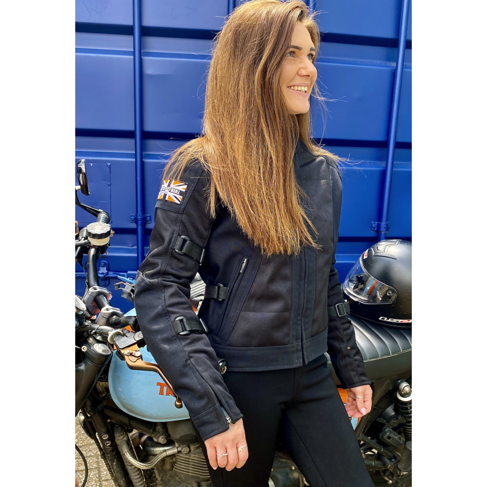 MotoGirl Jodie Summer Ladies Textile Jacket Black