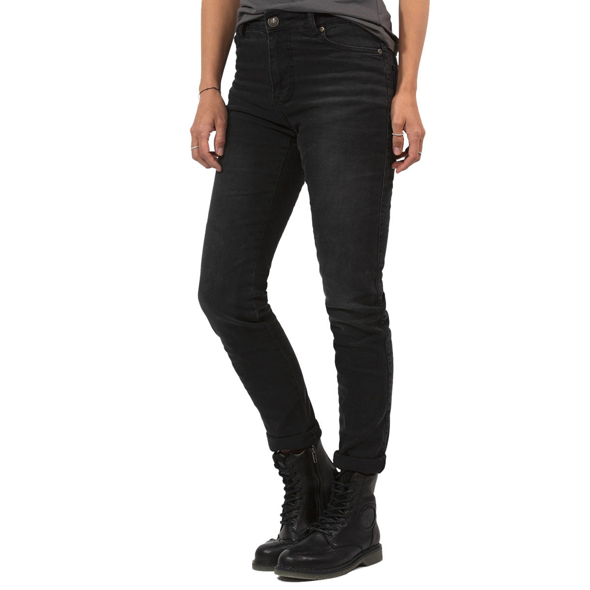 John Doe Betty Ladies High Waist Riding Denim Jeans With XTM Fiber Black Used  - FREE UK Delivery - Moto Central