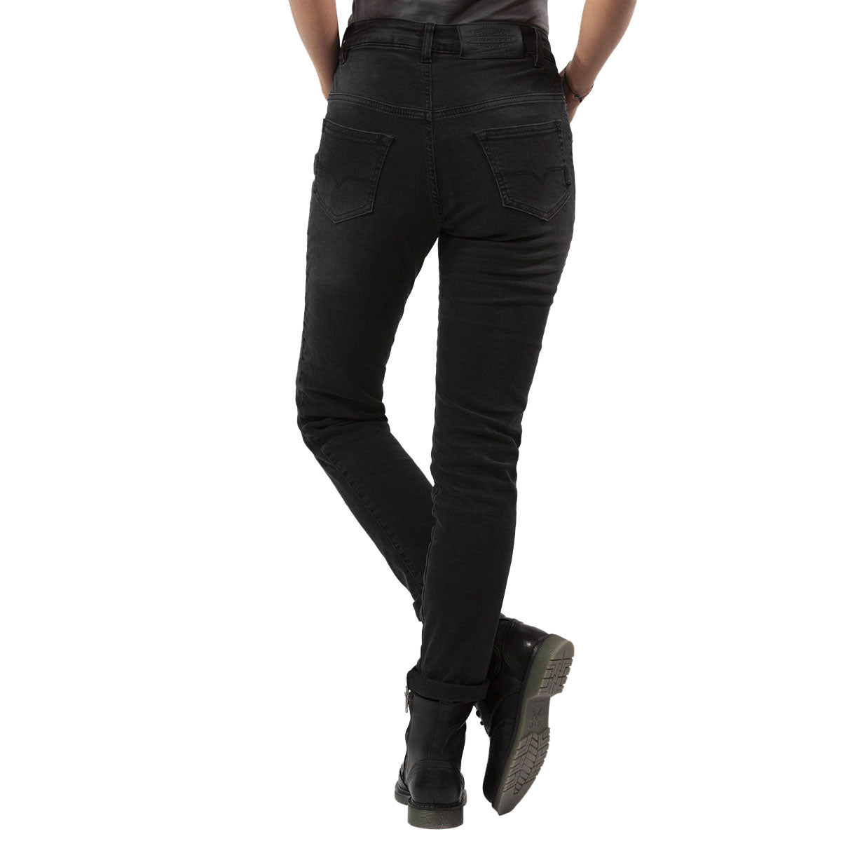 John Doe Betty Ladies High Waist Riding Denim Jeans With XTM Fiber Black Used  - FREE UK Delivery - Moto Central