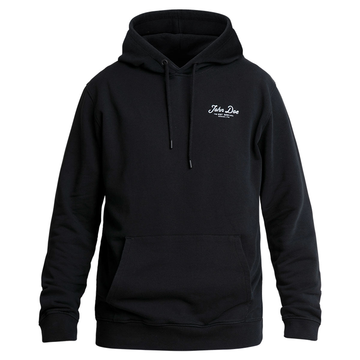 John Doe JD Lettering Casual Hoodie Black