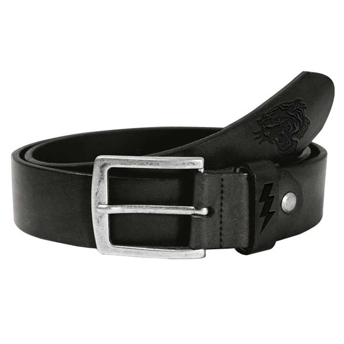 John Doe Tiger Leather Belt Black