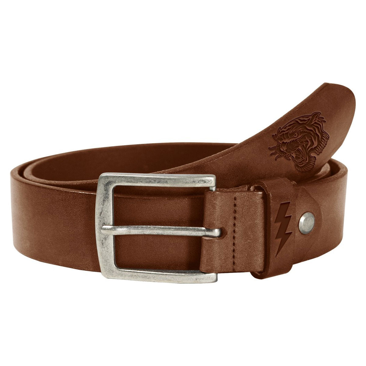 John Doe Tiger Leather Belt Dark Cognac