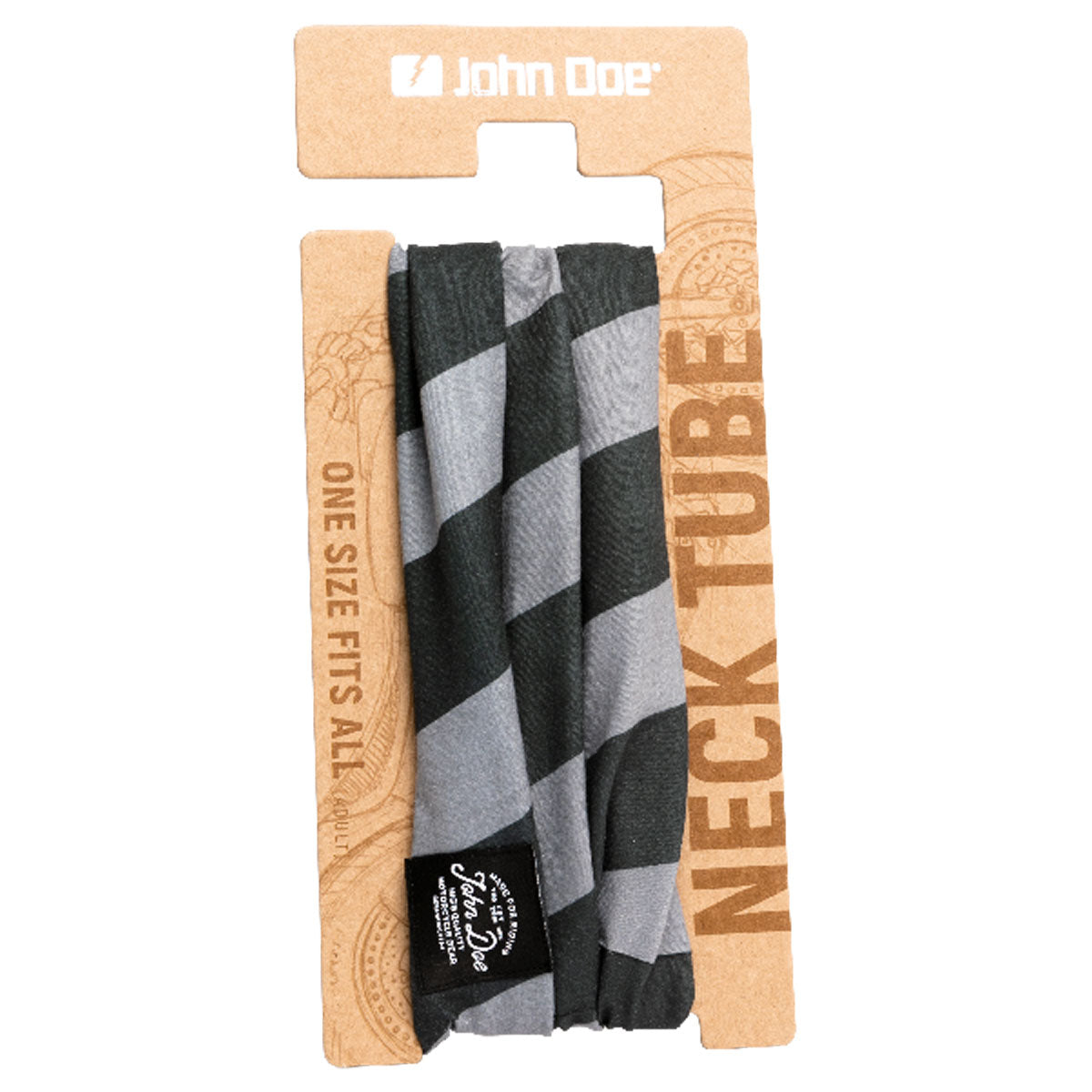 John Doe Multifunctional Neck Tube Stripes Black / Grey - FREE UK Shipping, FREE 365 Day Returns | Moto Central