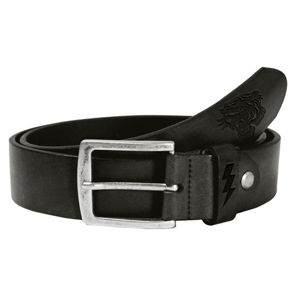 John Doe Leather Belt Logo Black