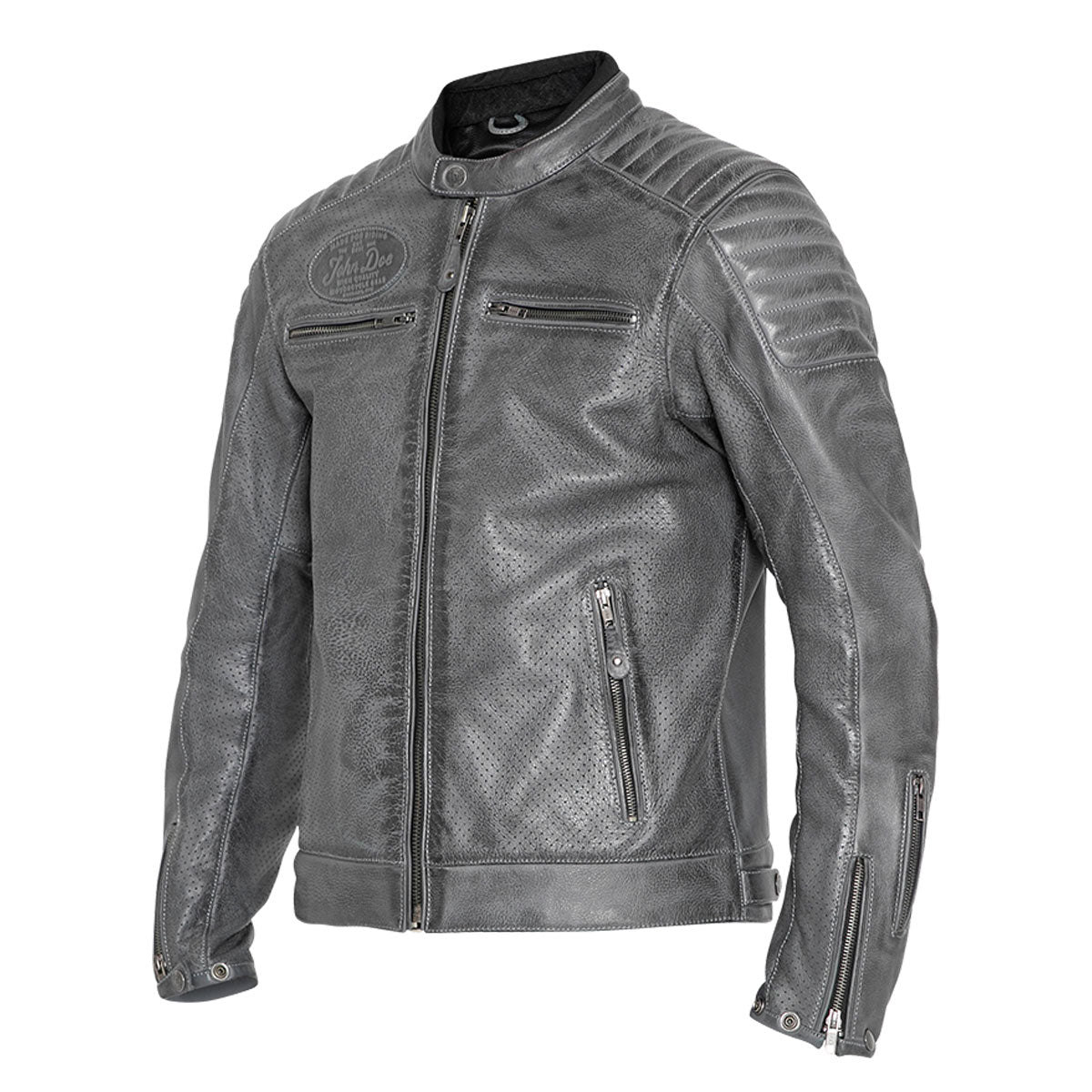 John Doe Storm Leather Jacket Grey