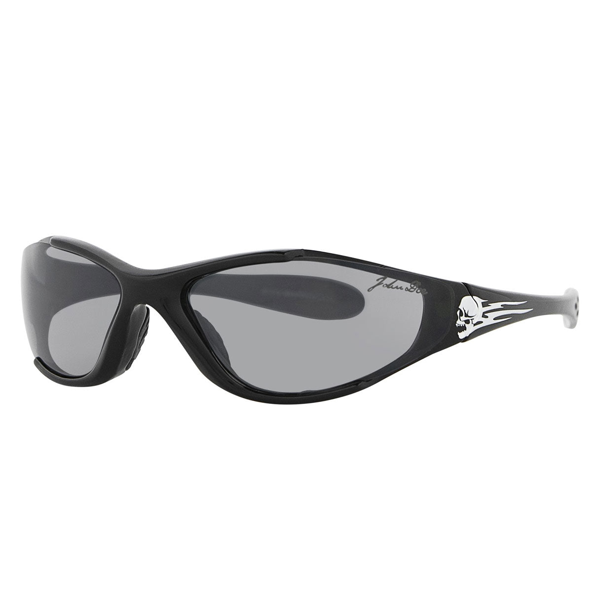 John Doe Memphis Skull Sunglasses Black With Grey Lenses - FREE UK Shipping, FREE 365 Day Returns | Moto Central