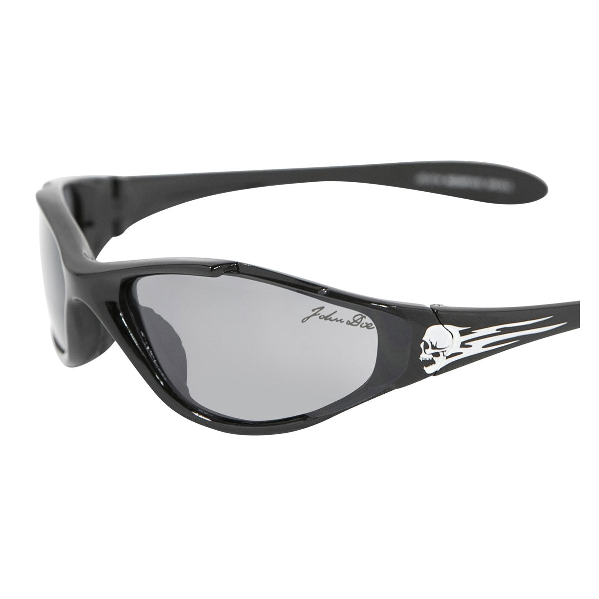 John Doe Memphis Skull Sunglasses Black With Grey Lenses - FREE UK Shipping, FREE 365 Day Returns | Moto Central