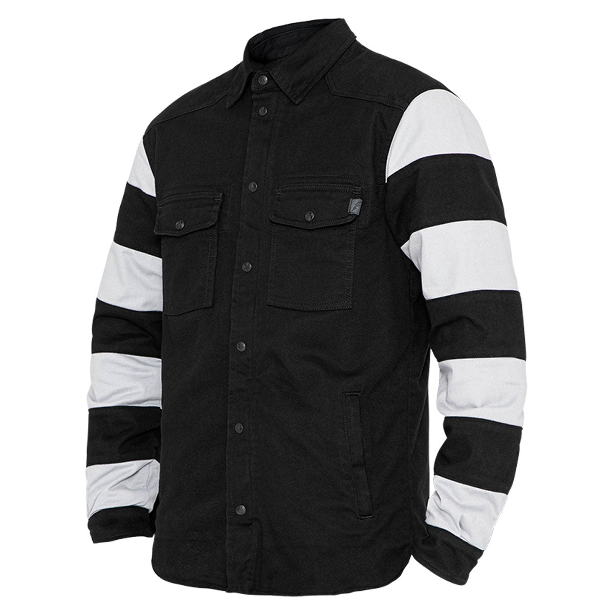 John Doe Motoshirt Protective Overshirt With XTM Fiber Prison Black / White