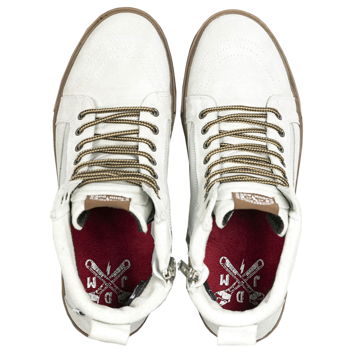 John Doe Neo Riding Sneakers White / Brown  - FREE UK Shipping, FREE 365 Day Returns | Moto Central