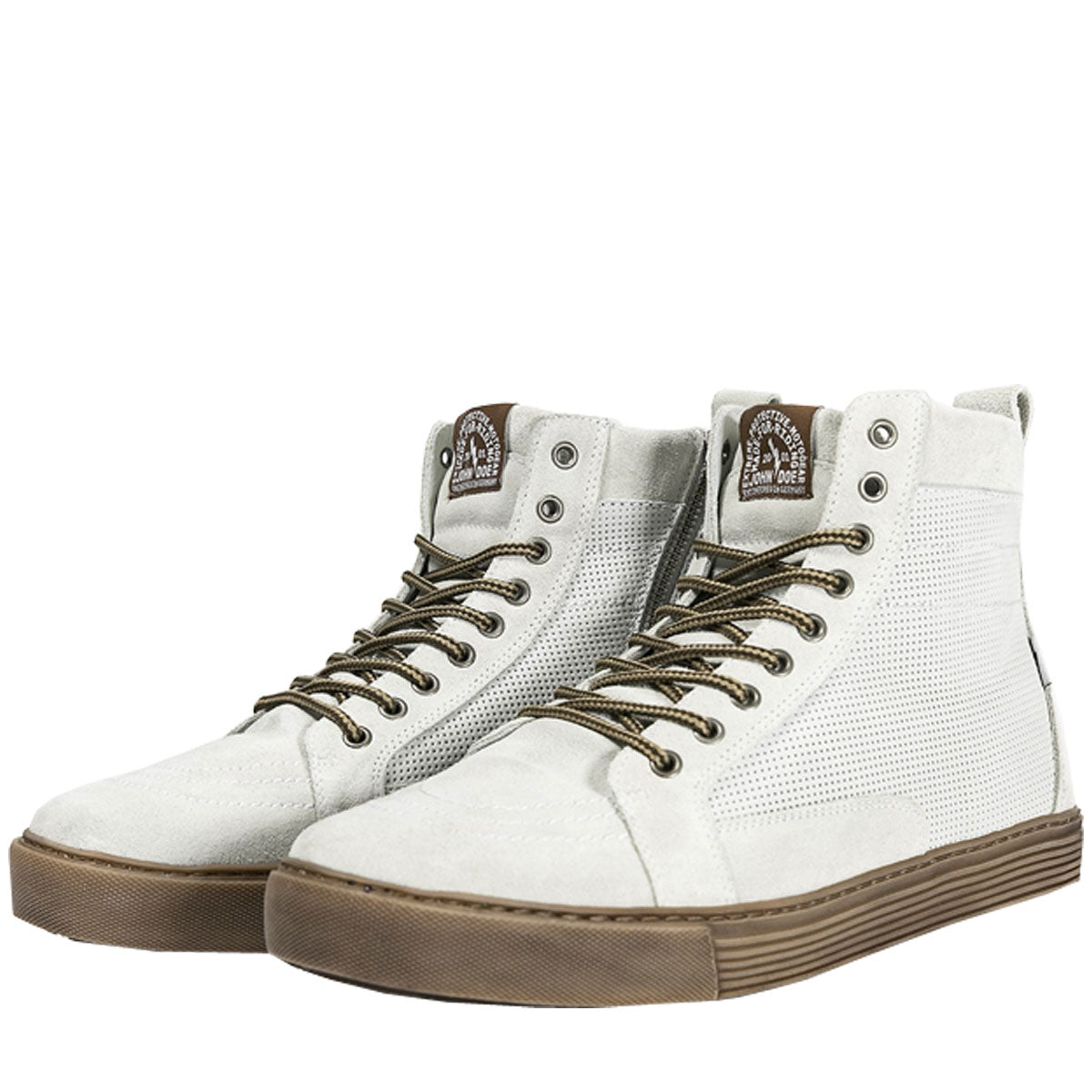 John Doe Neo Riding Sneakers White / Brown  - FREE UK Shipping, FREE 365 Day Returns | Moto Central