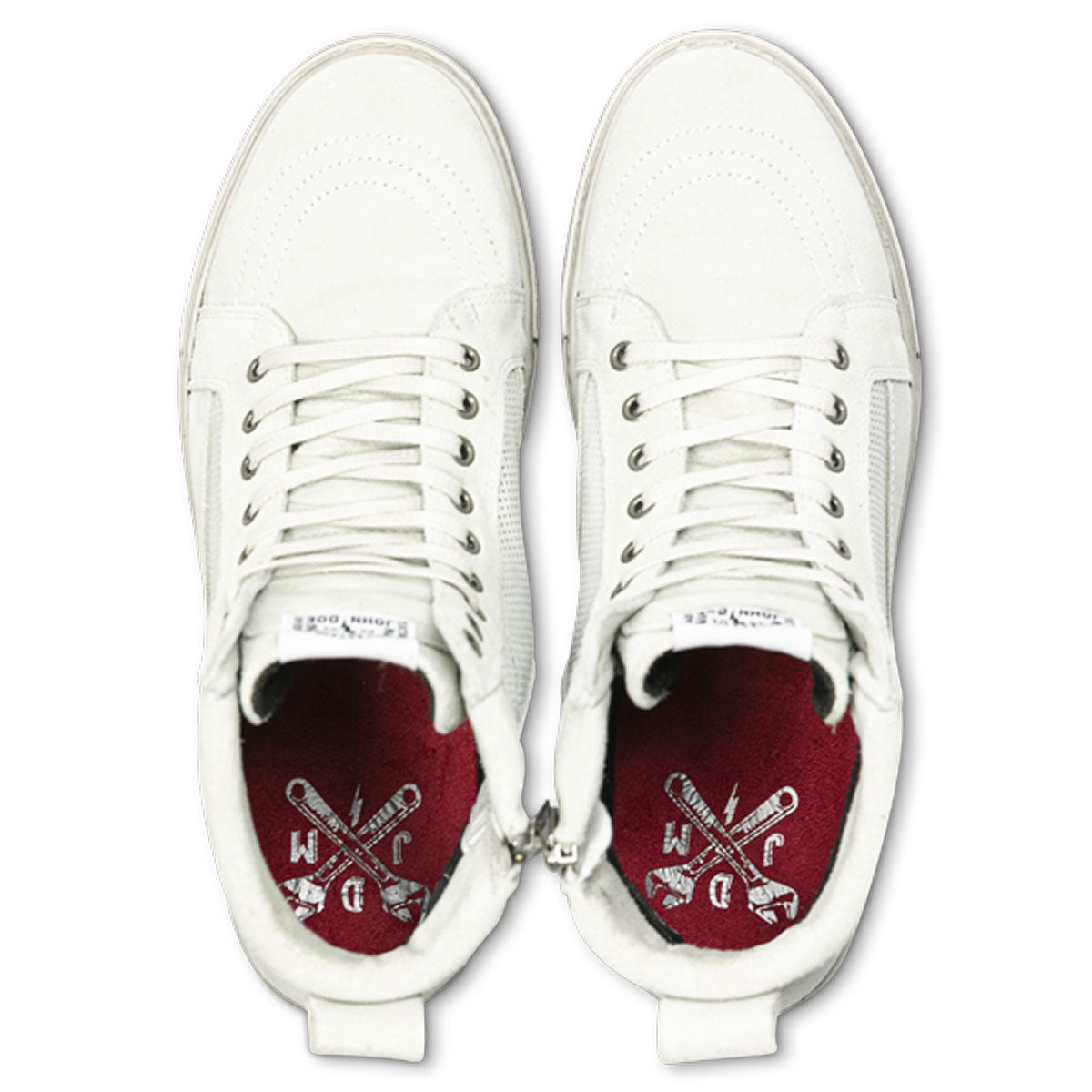 John Doe Neo Riding Sneakers White / White - FREE UK Shipping, FREE 365 Day Returns | Moto Central