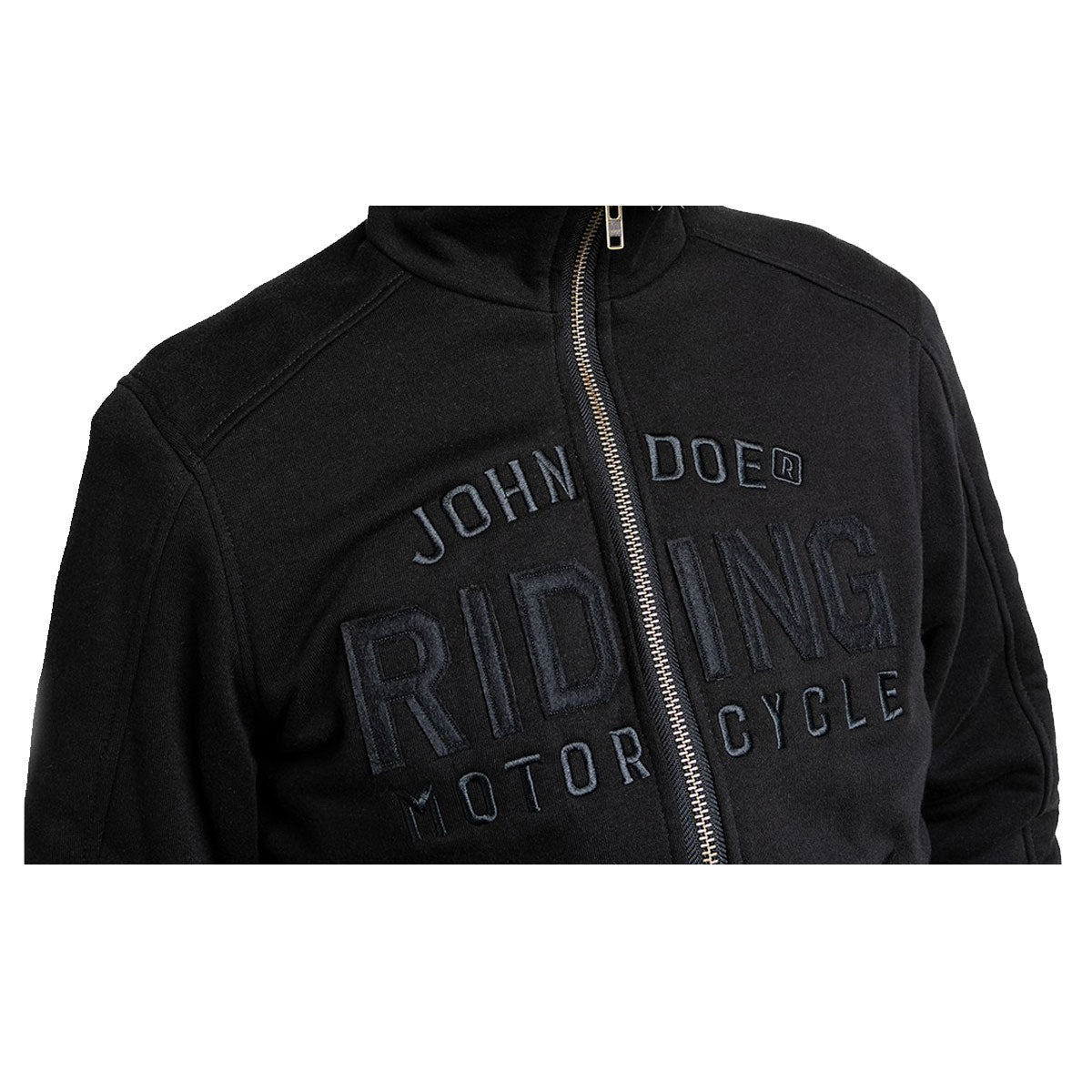 John Doe Stand Up Neck Riding Hoodie Black With XTM Fiber  - FREE UK Shipping, FREE 365 Day Returns | Moto Central