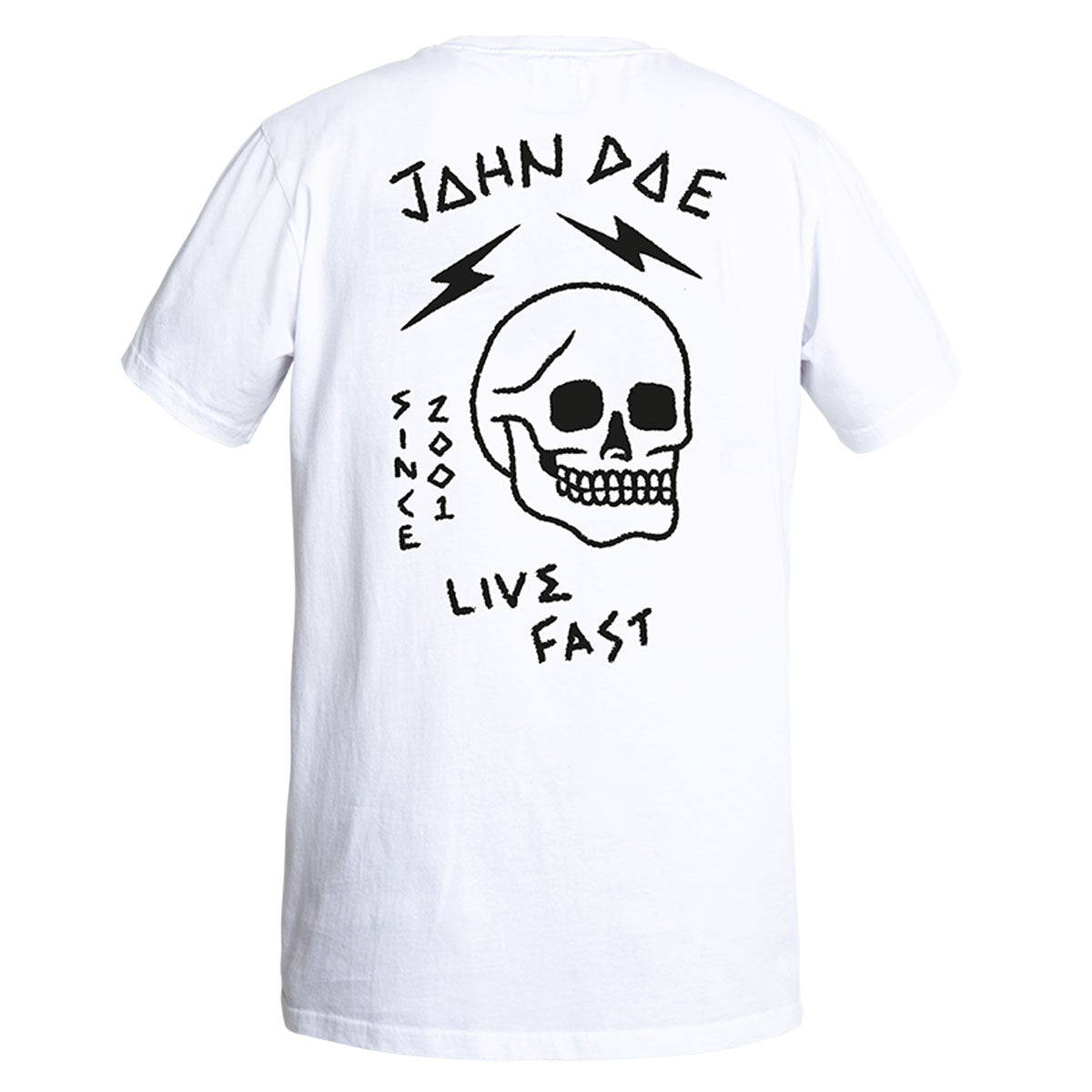 John Doe Live Fast Skull T-Shirt White