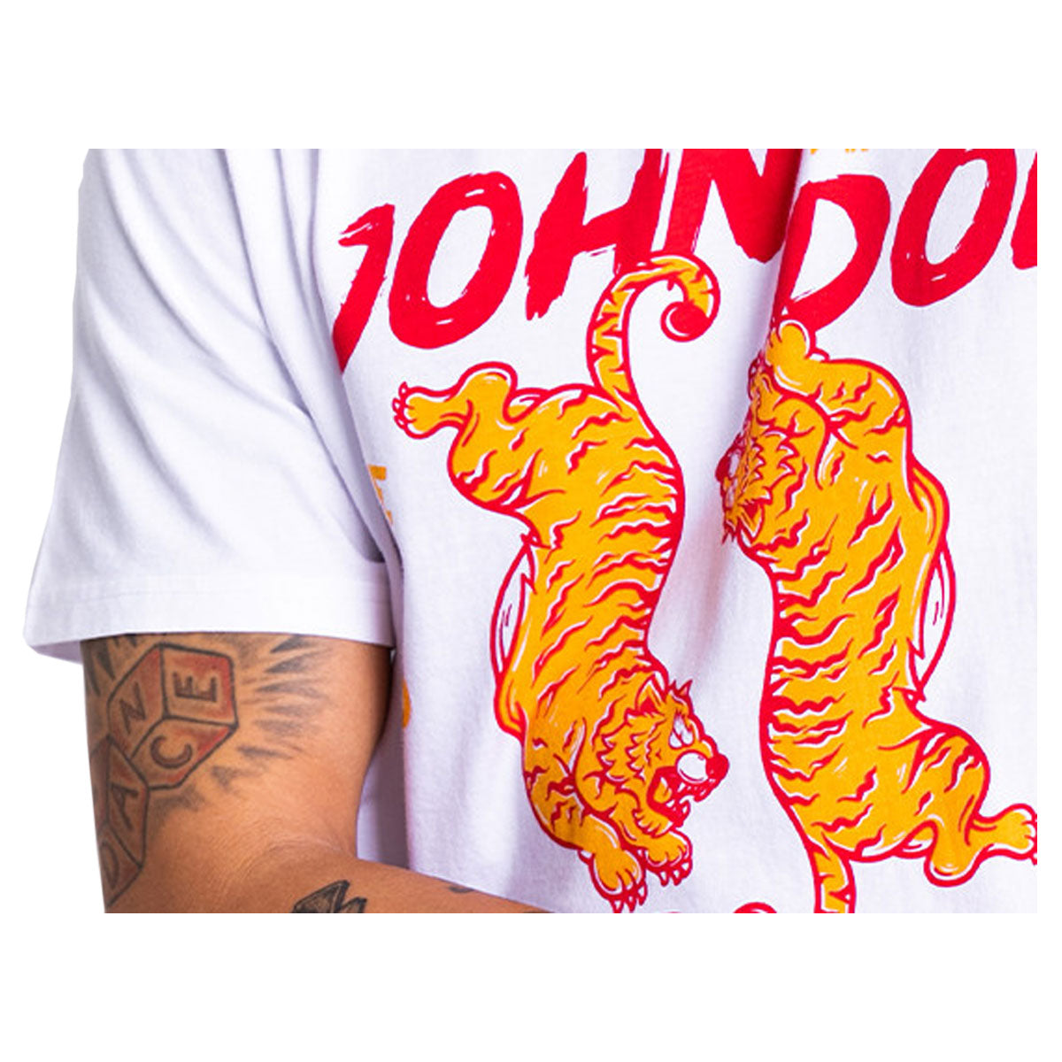 John Doe Tiger 1 T-Shirt White - FREE UK Shipping, FREE 365 Day Returns | Moto Central