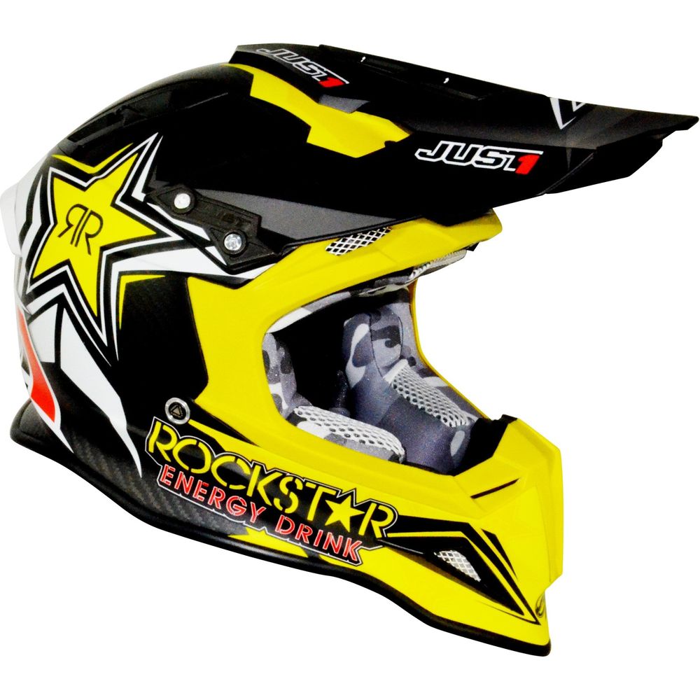 Just1 J12 Carbon MX Helmet Rockstar 2.0 ACU Gold / Yellow