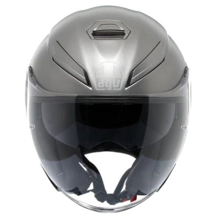 AGV K5 Jet Evo Solid Open Face Helmet Luna Grey - FREE UK Shipping, FREE 365 Day Returns | Moto Central