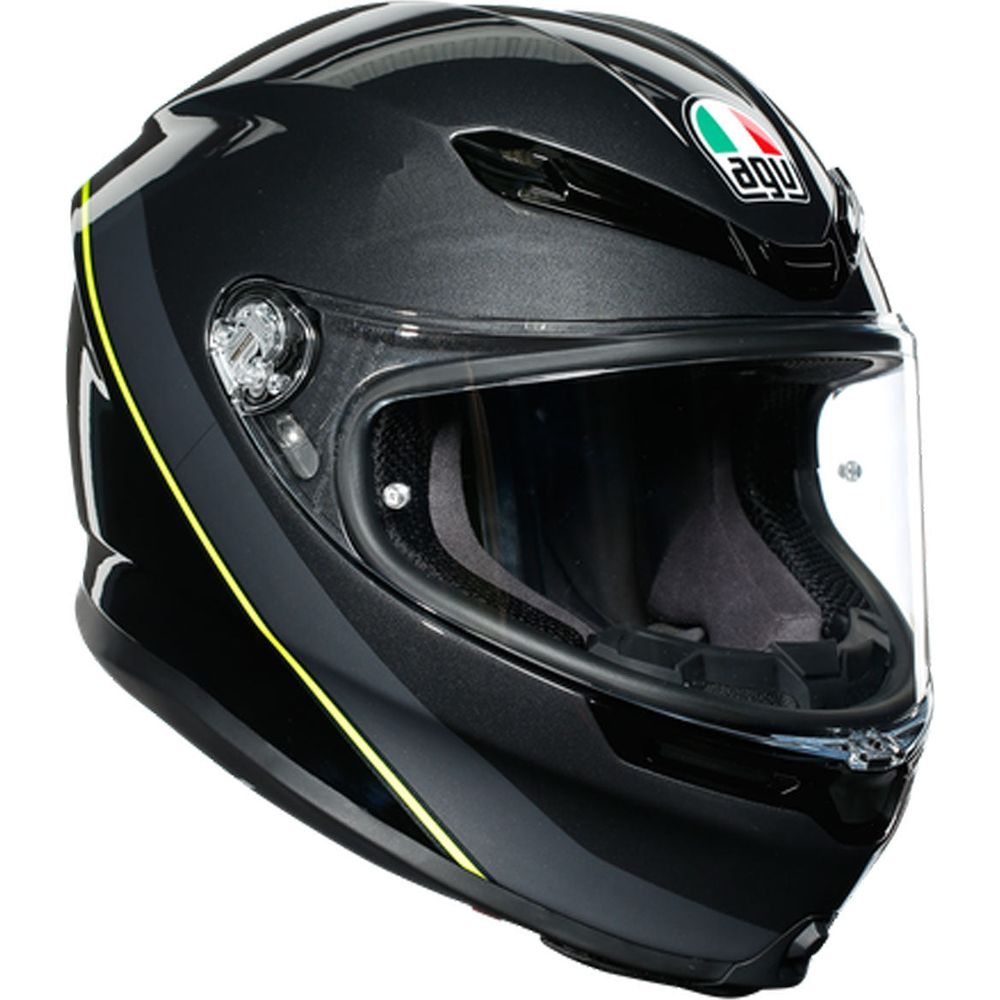 AGV K6 Minimal Full Face Helmet Gunmetal / Black / Fluo Yellow