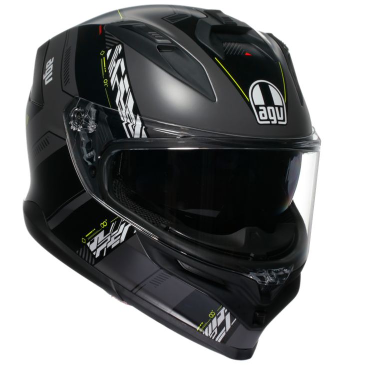 AGV K7 Kyber Full Face Helmet Matt Grey / Fluo Yellow