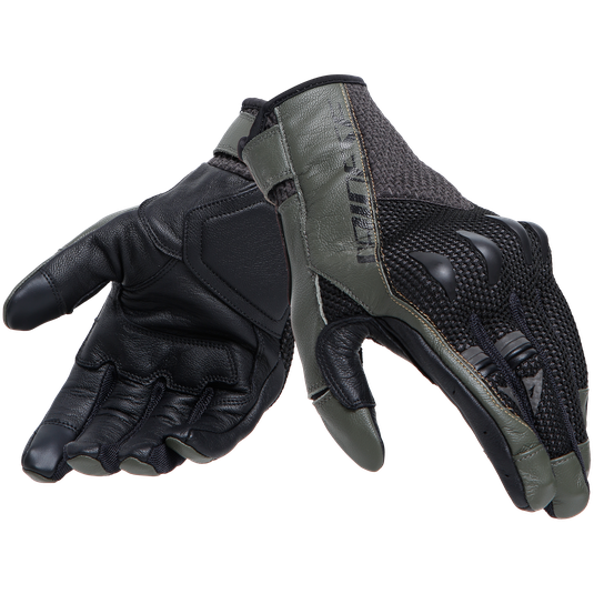 Dainese Karakum Ergo-Tek Summer Leather Gloves Black / Green