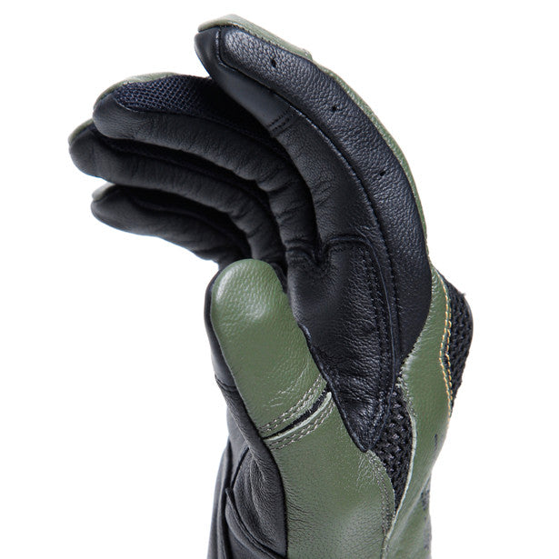 Dainese Karakum Ergo-Tek Summer Leather Gloves Black / Green