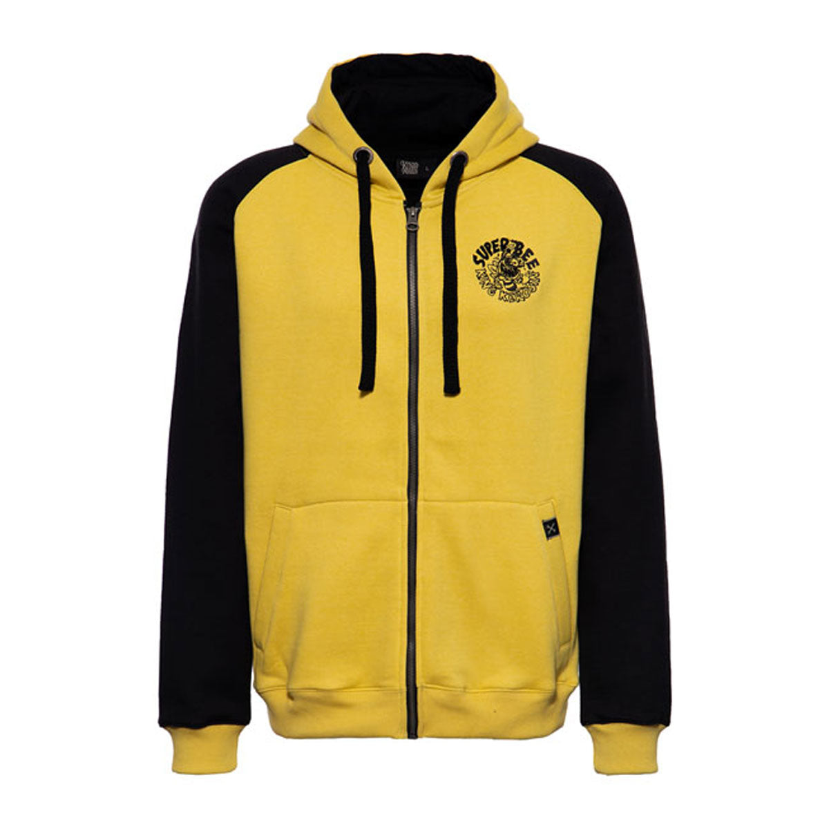 King Kerosin Super Bee Monster Raglan Zip Hoodie Black / Yellow - FREE UK Shipping, FREE 365 Day Returns | Moto Central