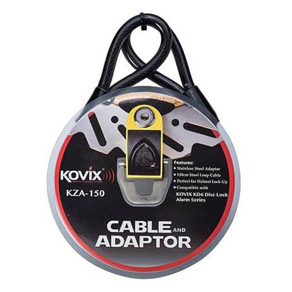 Kovix KSA Security Cable With Adaptor 1500mm KAL10 & 14 - FREE UK Shipping, FREE 365 Day Returns | Moto Central