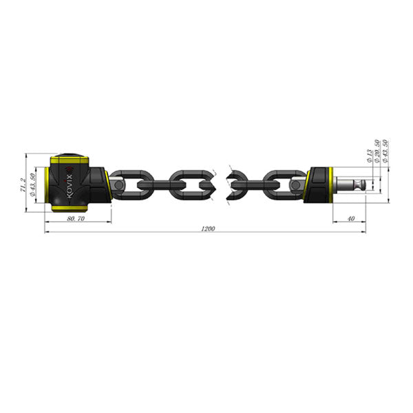 Kovix KCL Alarmed Chain Lock - 10mm X 1200mm - FREE UK Shipping, FREE 365 Day Returns | Moto Central