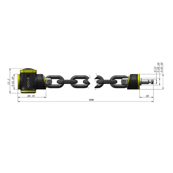 Kovix KCL Alarmed Chain Lock - 10mm X 1500mm - FREE UK Shipping, FREE 365 Day Returns | Moto Central