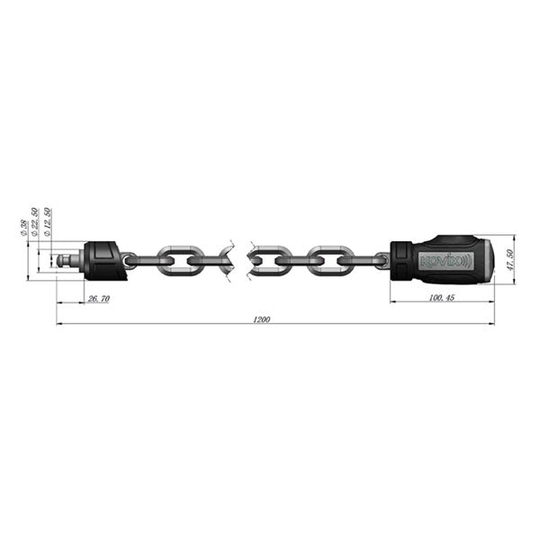 Kovix KCL Alarmed Chain Lock - 8mm X 1200mm - FREE UK Shipping, FREE 365 Day Returns | Moto Central