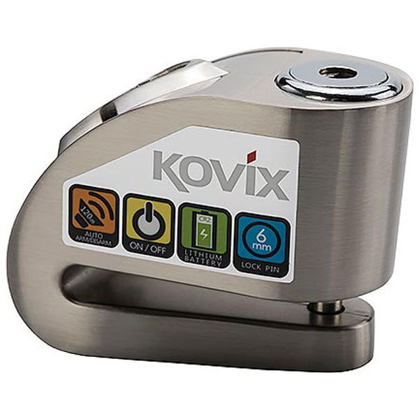 Kovix KD6 Alarmed Disc Lock 6mm Brushed Metal - FREE UK Shipping, FREE 365 Day Returns | Moto Central