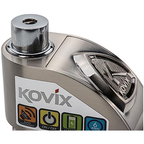 Kovix KD6 Alarmed Disc Lock 6mm Brushed Metal - FREE UK Shipping, FREE 365 Day Returns | Moto Central