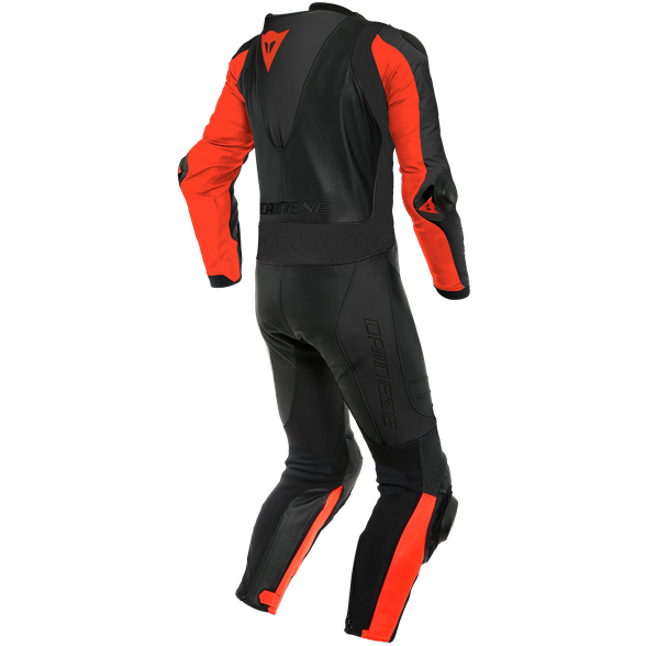 Dainese Laguna Seca 5 One Piece Perforated Leather Suit Black / Fluo Red