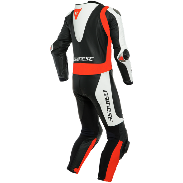 Dainese Laguna Seca 5 One Piece Perforated Leather Suit Black / White / Fluo Red