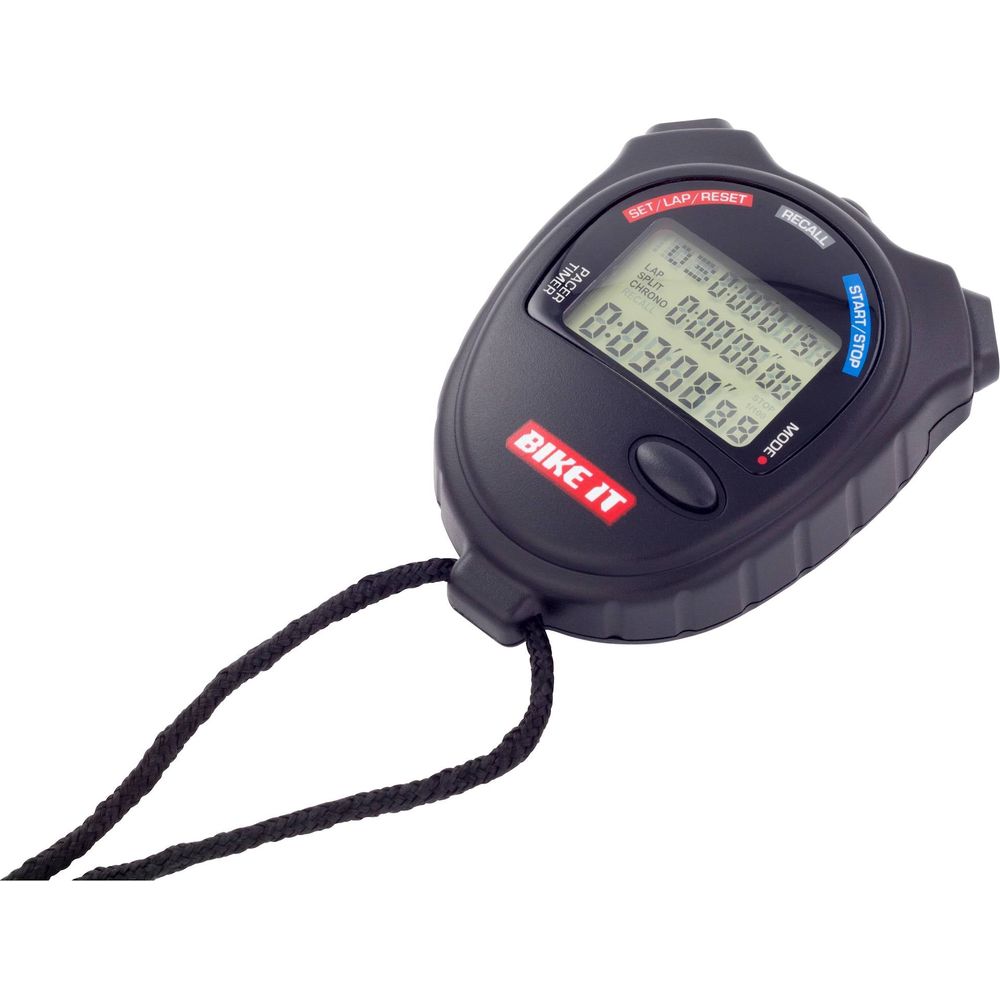 Bike It Digital LCD Stopwatch 60 Lap 10 Hour Black - FREE UK Shipping, FREE 365 Day Returns | Moto Central