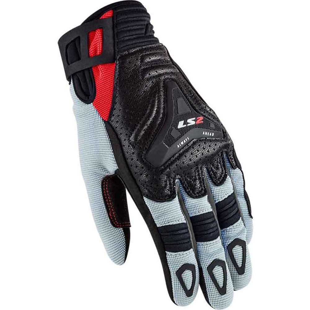 LS2 All Terrain Ladies Textile Gloves Black / Grey / Red