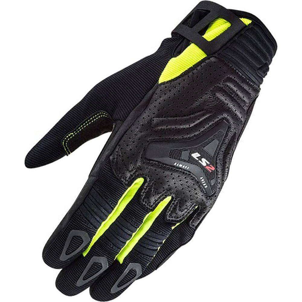 LS2 All Terrain Ladies Textile Gloves Black / Hi-Viz Yellow