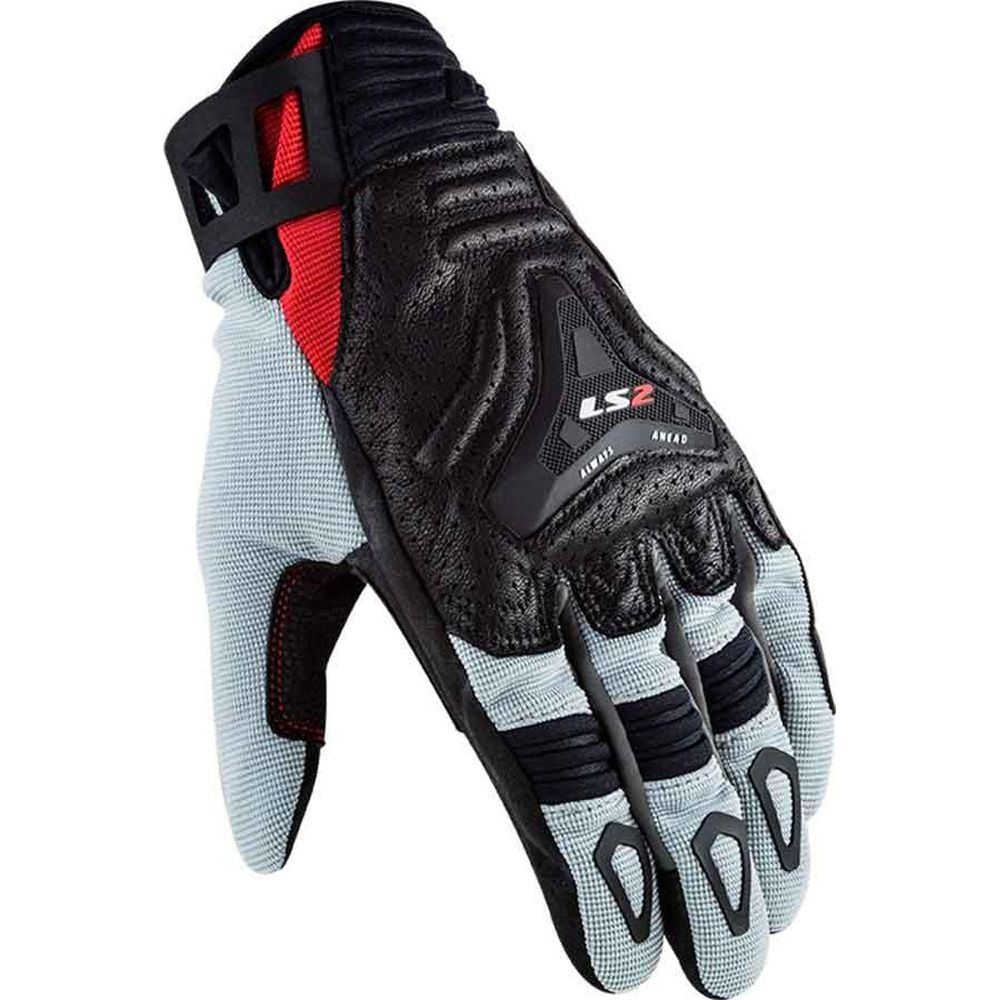 LS2 All Terrain Textile Gloves Black / Grey / Red