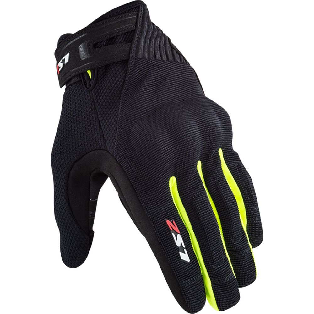 LS2 Dart 2 Textile Gloves Black / Hi-Viz Yellow