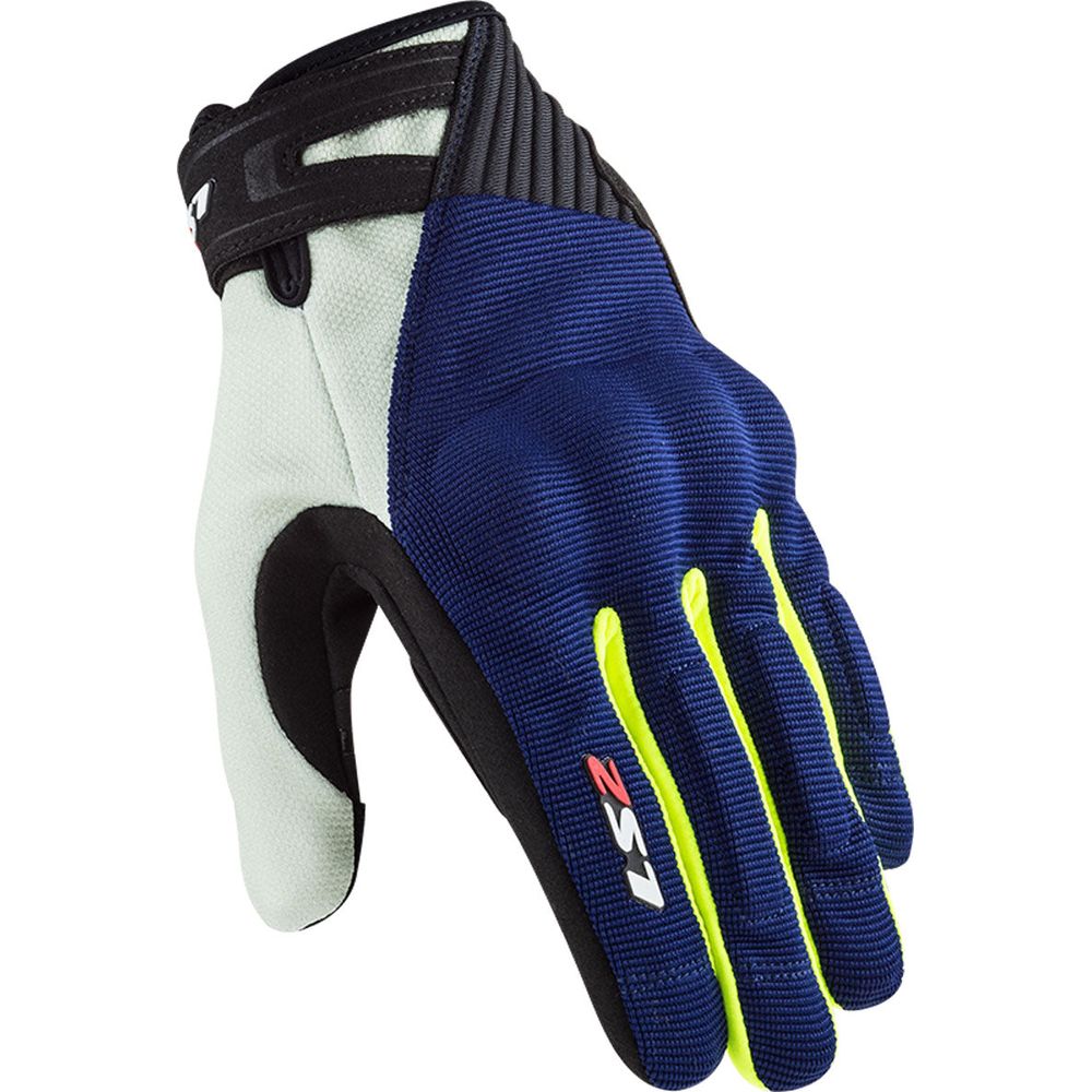 LS2 Dart 2 Textile Gloves Blue / Hi-Viz Yellow