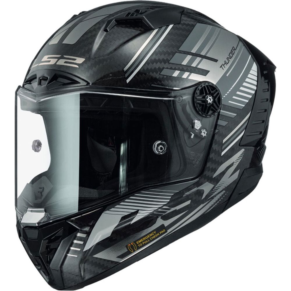 LS2 FF805 Thunder Carbon Full Face Helmet Volt Gloss Black / Grey