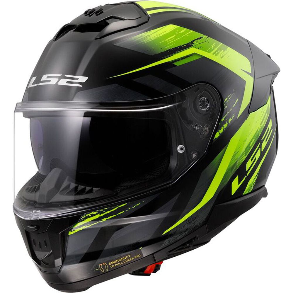 LS2 FF808 Stream 2 ECE 22.06 Full Face Helmet Fury Black / Hi-Viz Yellow