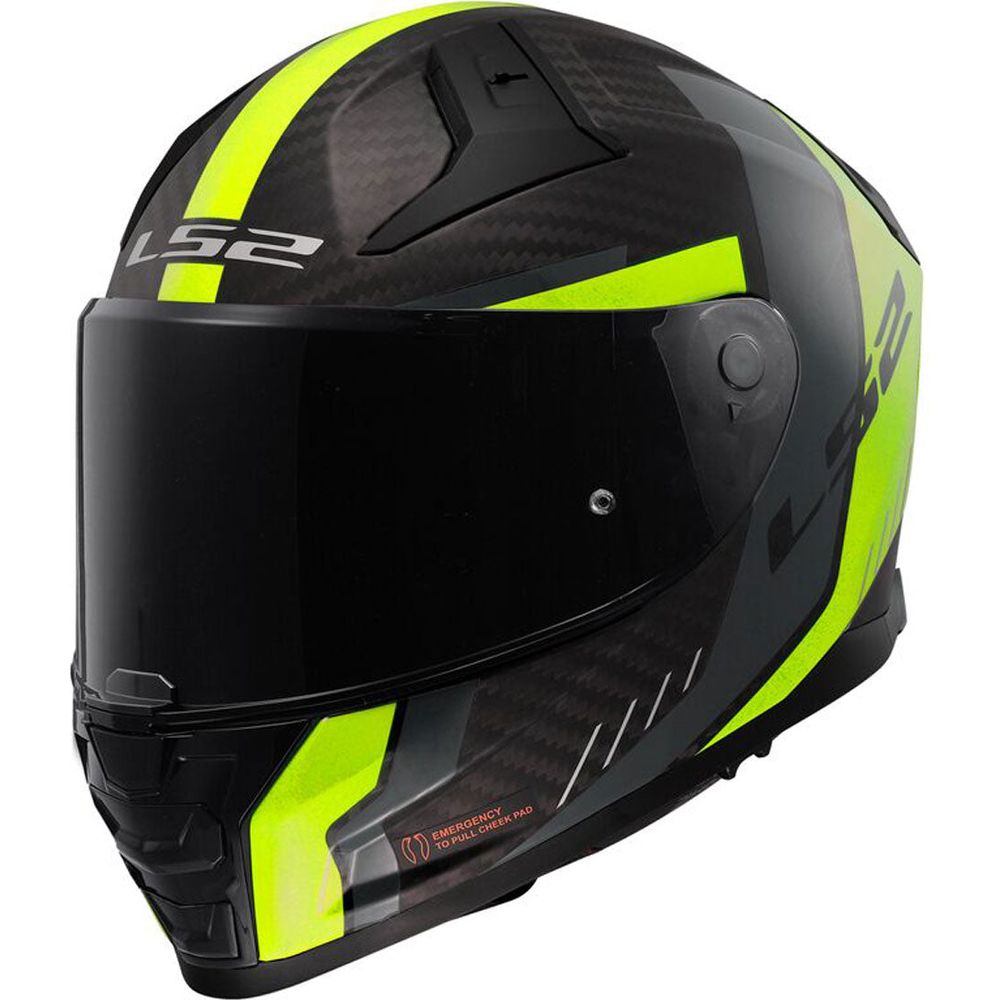 LS2 FF811 Vector 2 Carbon ECE 22.06 Full Face Helmet Grid Matt Hi-Viz Yellow - FREE UK Shipping, FREE 365 Day Returns | Moto Central