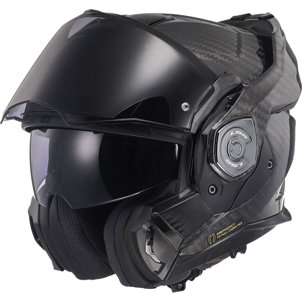 LS2 FF901 Advant X Carbon ECE 22.06 Flip-Up Helmet Solid Carbon With 4X UCS Intercom