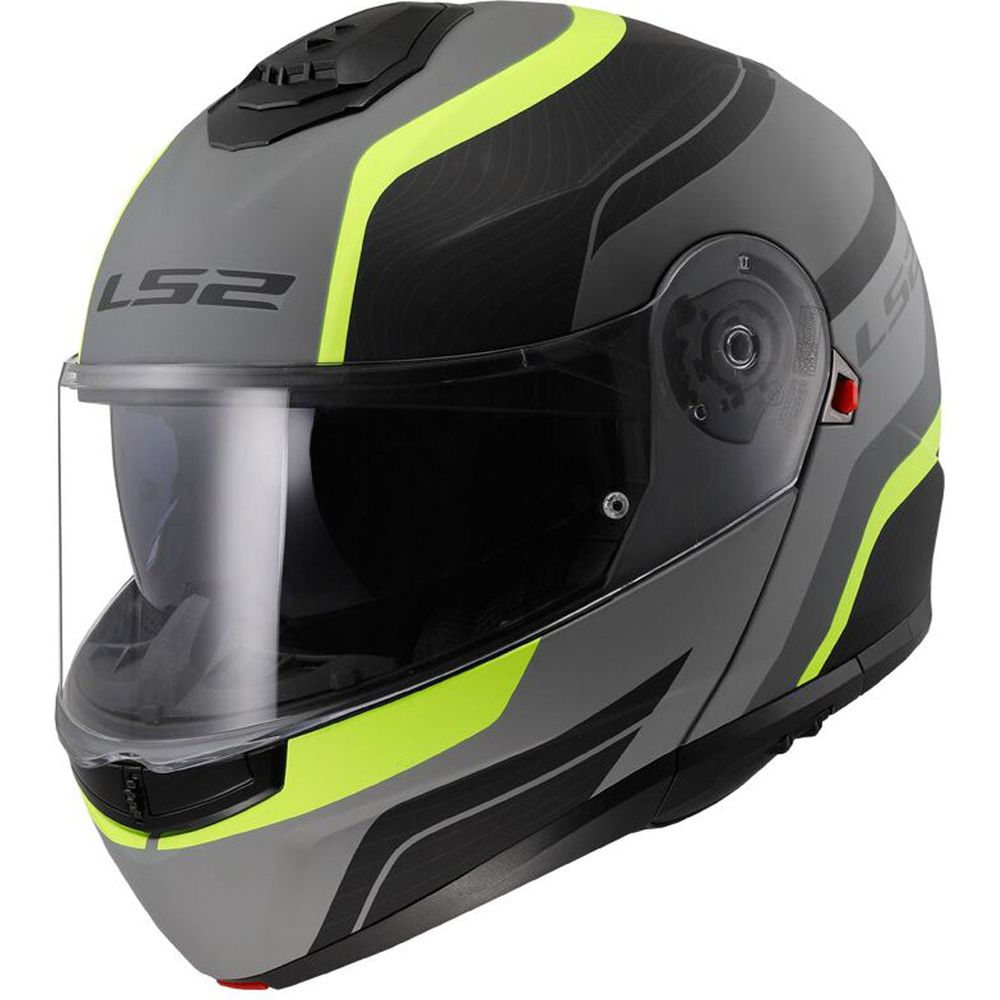 LS2 FF908 Strobe 2 ECE 22.06 Flip-Up Helmet Monza Matt Black / Hi-Viz Yellow